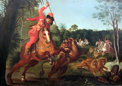 Leeuwenjacht van de Neurenbergse ridder Wolfgang Holzschuher door Unknown